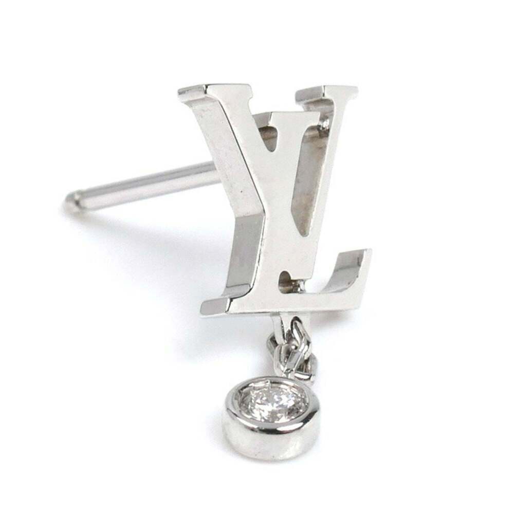 LOUIS VUITTON 18k Silver Diamond Earrings - Picture 3 of 6